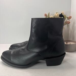 Laredo Fletcher Leather Cowboy Pull On Boots Black Men's 15 Extra Wide NWOB